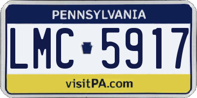 PA license plate LMC5917