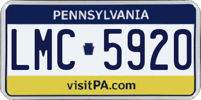 PA license plate LMC5920