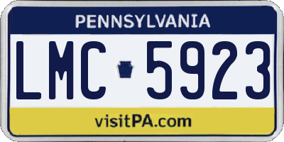 PA license plate LMC5923