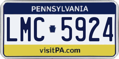 PA license plate LMC5924