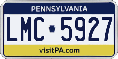 PA license plate LMC5927