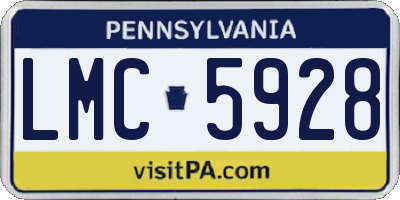 PA license plate LMC5928