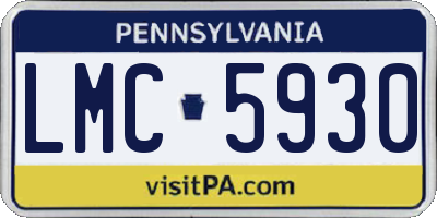 PA license plate LMC5930