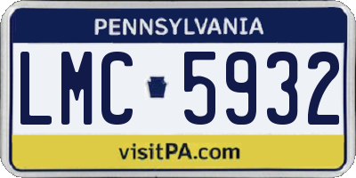 PA license plate LMC5932