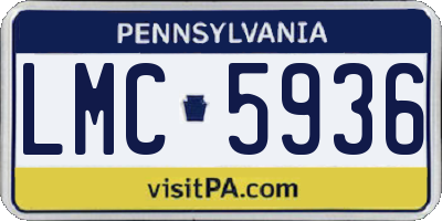 PA license plate LMC5936