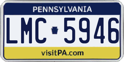 PA license plate LMC5946