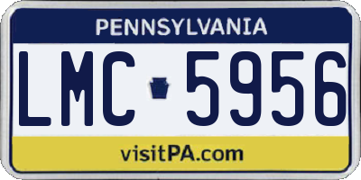 PA license plate LMC5956