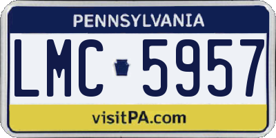 PA license plate LMC5957