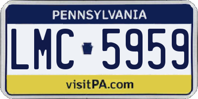 PA license plate LMC5959