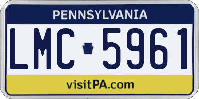 PA license plate LMC5961