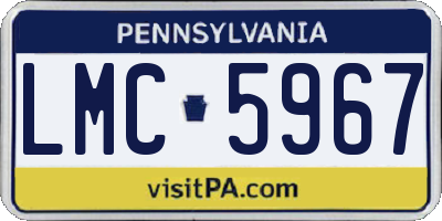 PA license plate LMC5967