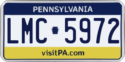 PA license plate LMC5972