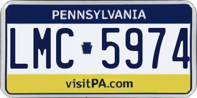 PA license plate LMC5974
