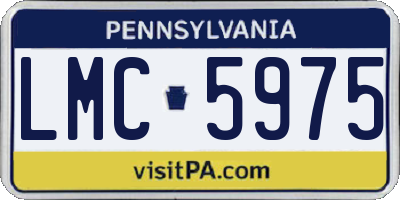 PA license plate LMC5975