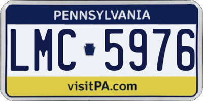 PA license plate LMC5976