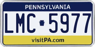 PA license plate LMC5977