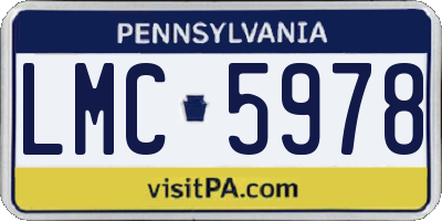 PA license plate LMC5978
