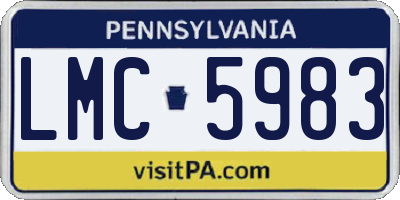 PA license plate LMC5983
