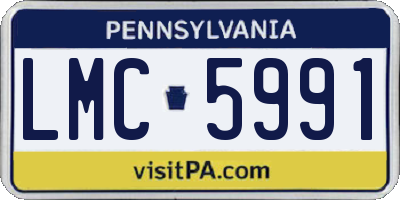 PA license plate LMC5991