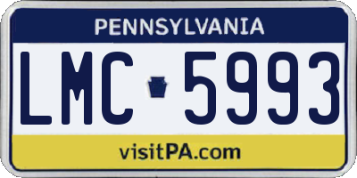PA license plate LMC5993