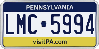 PA license plate LMC5994