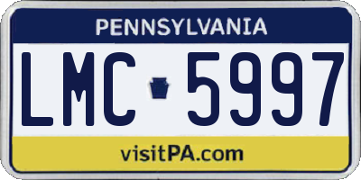 PA license plate LMC5997