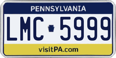 PA license plate LMC5999