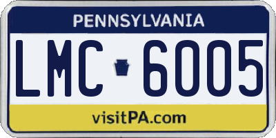 PA license plate LMC6005
