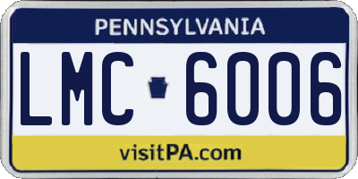 PA license plate LMC6006