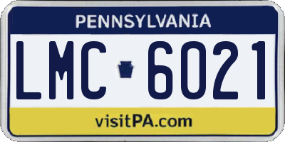 PA license plate LMC6021