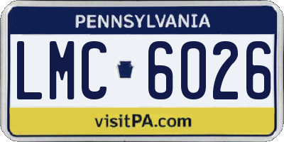 PA license plate LMC6026