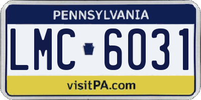 PA license plate LMC6031
