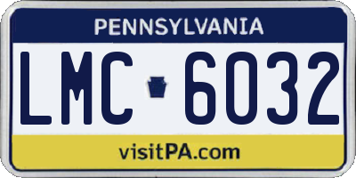 PA license plate LMC6032