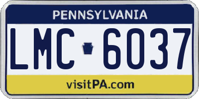 PA license plate LMC6037