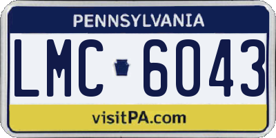 PA license plate LMC6043