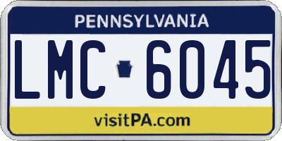PA license plate LMC6045