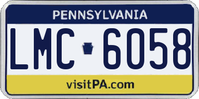 PA license plate LMC6058