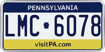 PA license plate LMC6078