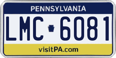 PA license plate LMC6081