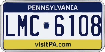 PA license plate LMC6108