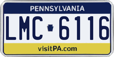 PA license plate LMC6116