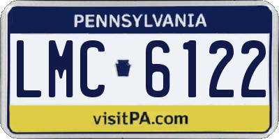 PA license plate LMC6122