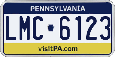 PA license plate LMC6123