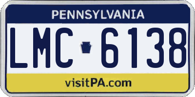 PA license plate LMC6138