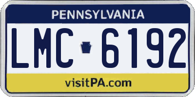 PA license plate LMC6192