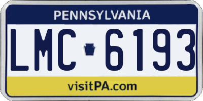 PA license plate LMC6193