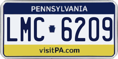 PA license plate LMC6209