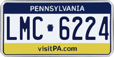 PA license plate LMC6224