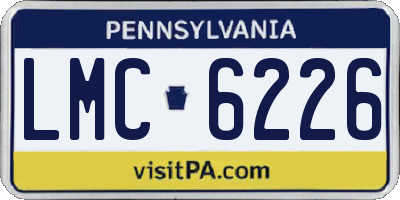 PA license plate LMC6226