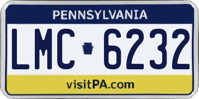 PA license plate LMC6232